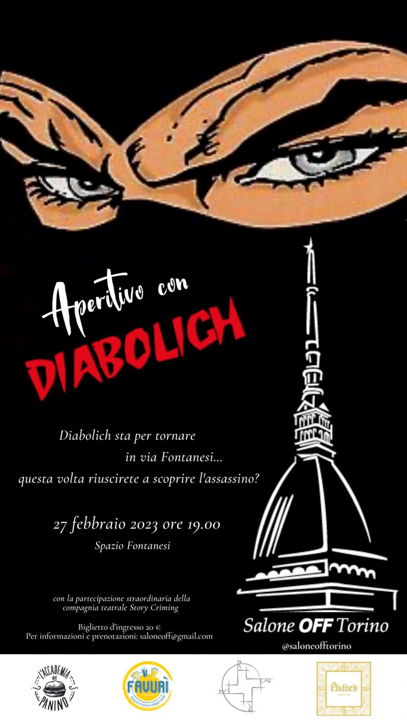 Locandina Aperitivo con Diabolich, Spazio Fontanesi, Salone OFF Torino